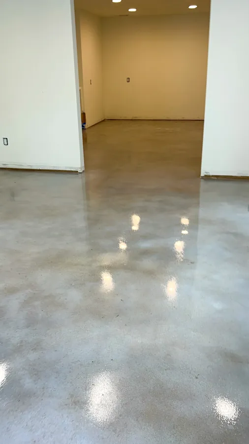 Reflective polished concrete commercial floor, commercial epoxy flooring serving Nashville, TN