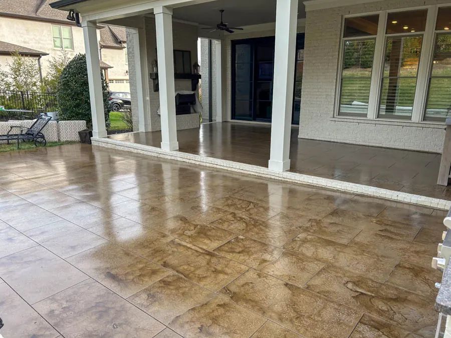 Sealed concrete covered patio, concrete coating serving Nashville, TN